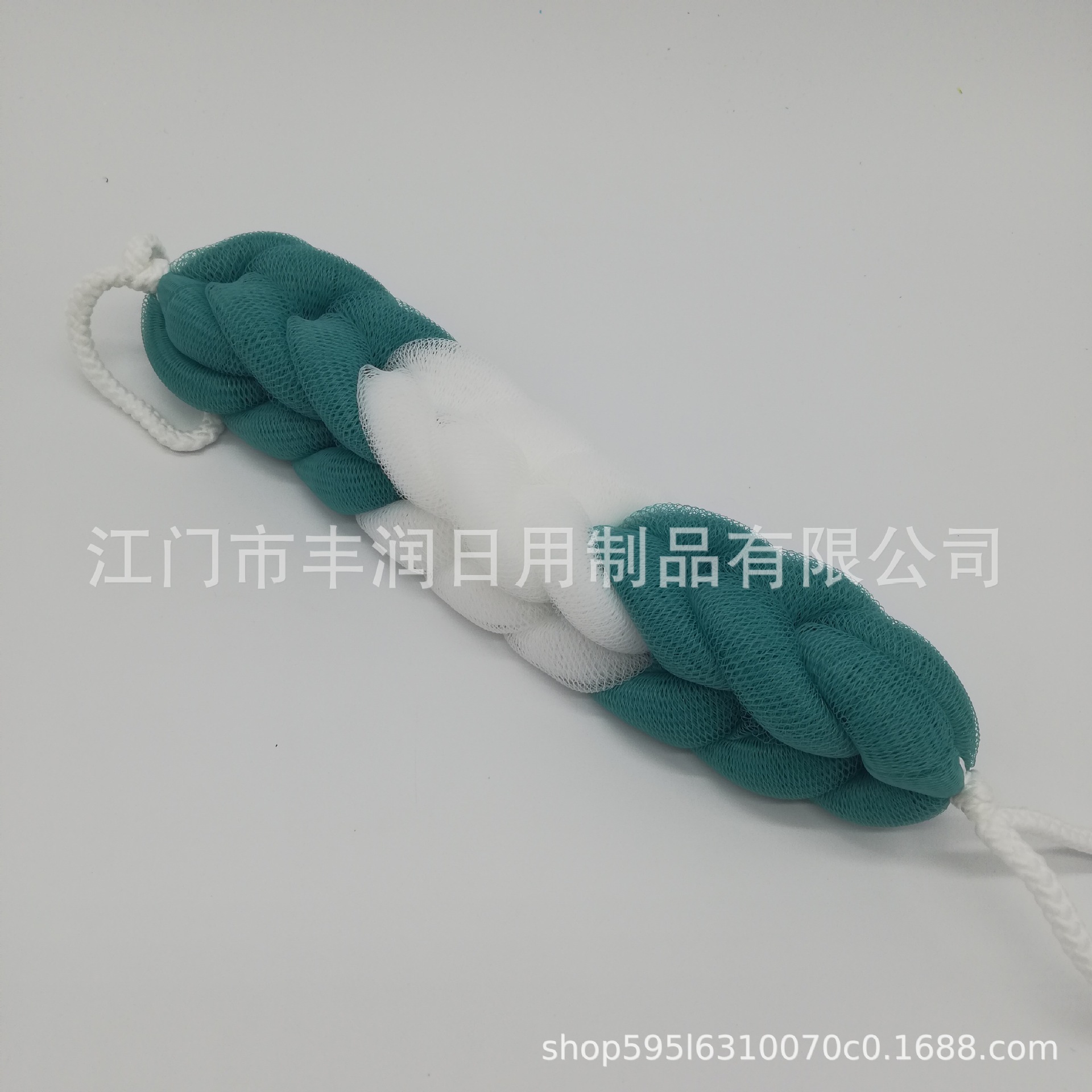 New Nordic color contrasting color splicing bath strip, skin-friendly back rubbing and scrubbing bath, hand-held back pulling strip bath strip Item Picture
