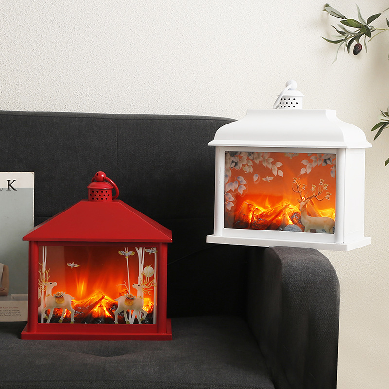 Factory direct supply of LED red and white indoor decorative fireplace lights, creative simulation flame lights, bar atmosphere decorative lights