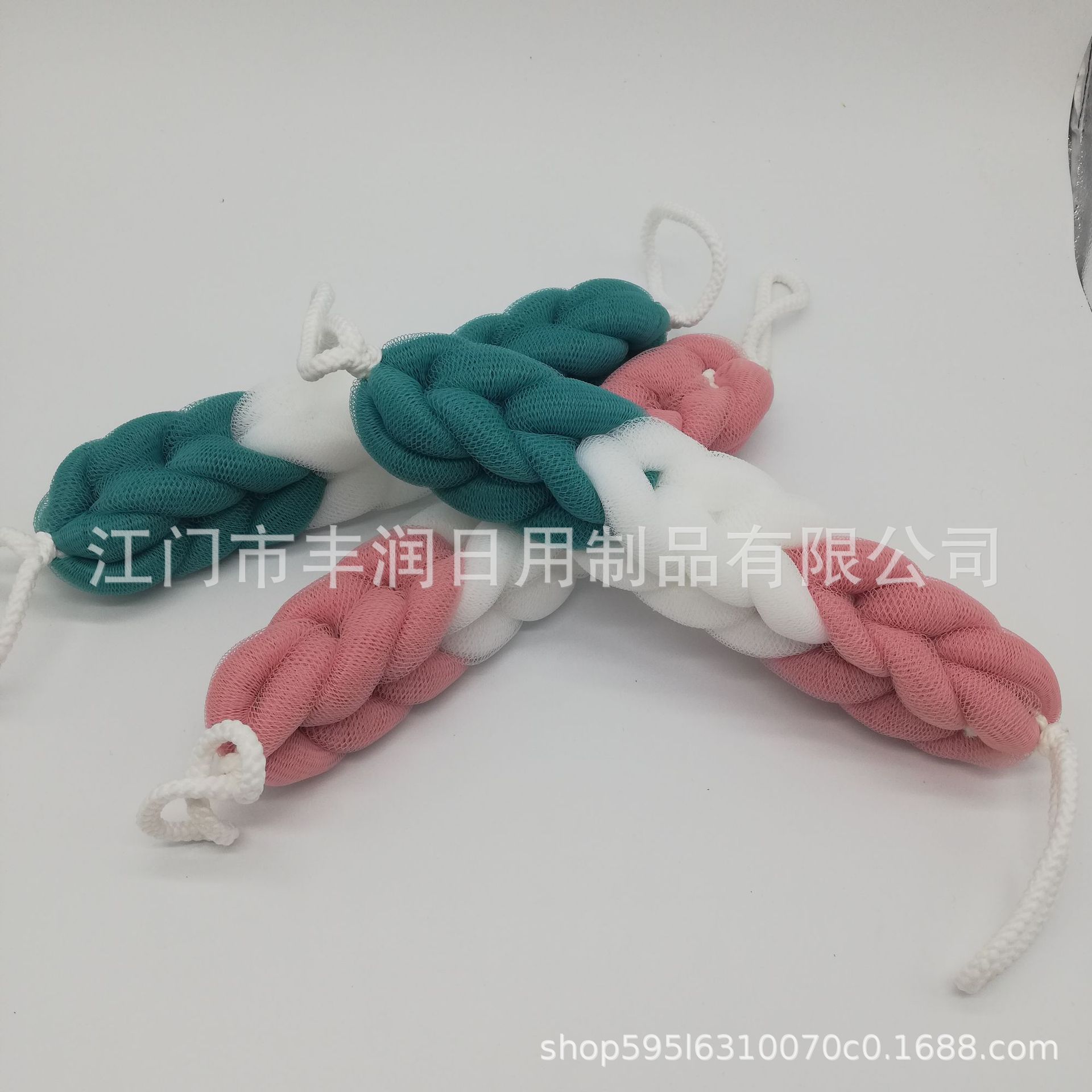 New Nordic color contrasting color splicing bath strip, skin-friendly back rubbing and scrubbing bath, hand-held back pulling strip bath strip