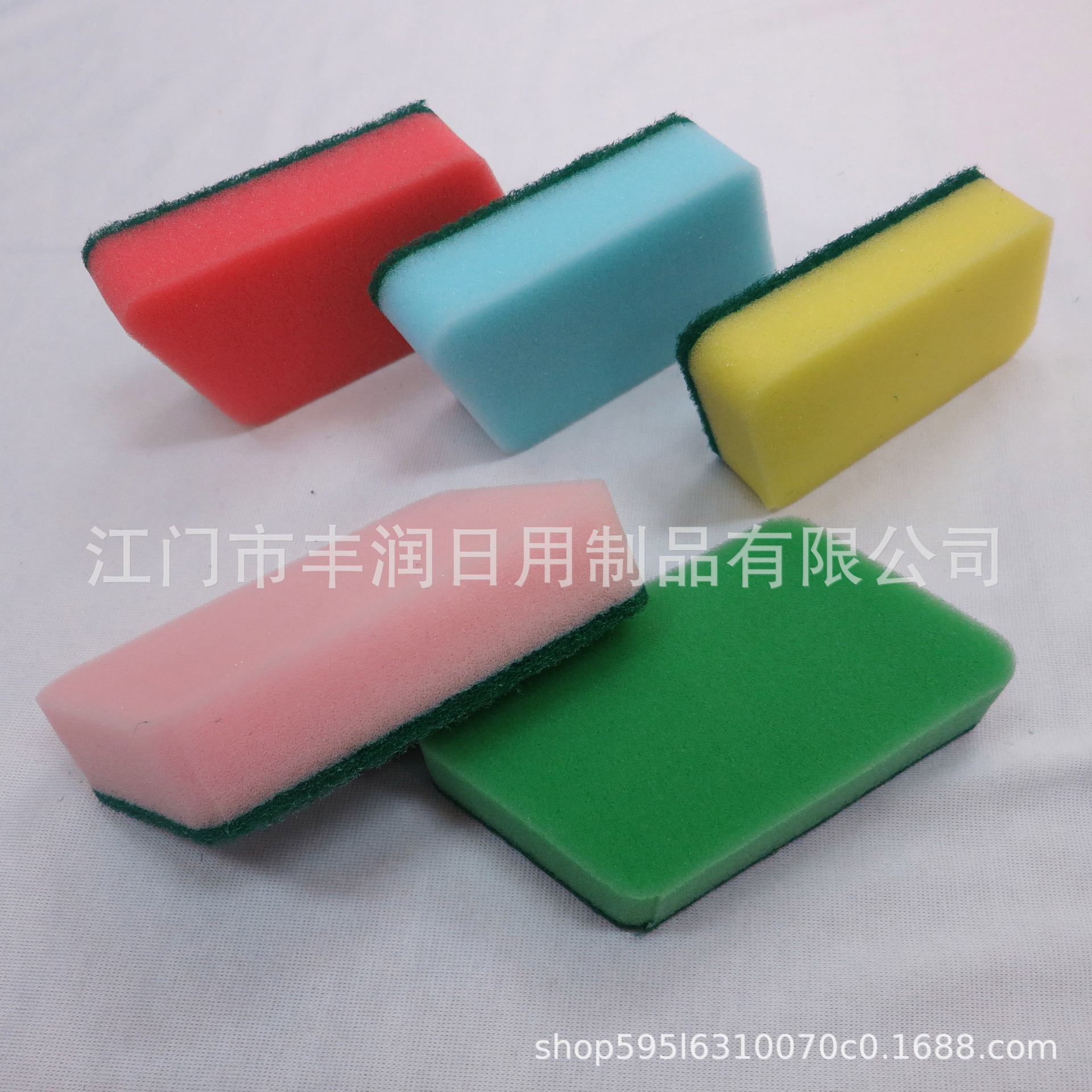 Kitchen cleaning sponge, waist-shaped multi-functional double-sided dishwashing sponge, scouring pad, powerful sponge for stain removal Specification image