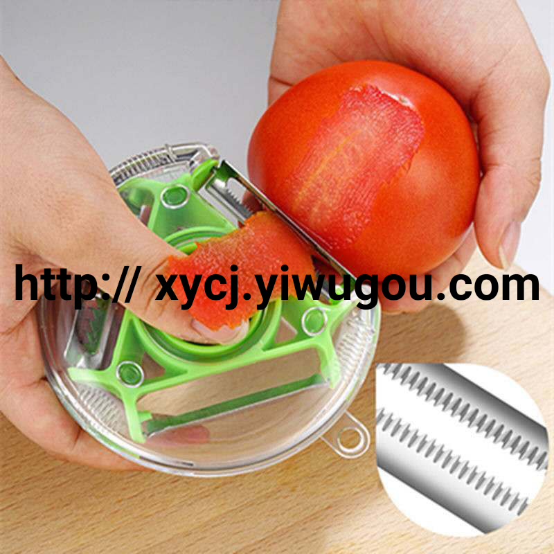 Factory direct sales of 3-in-1 multi-functional rotating fruit and vegetable peelers, vegetable slicers, peelers, shredders and peeling knives details Picture