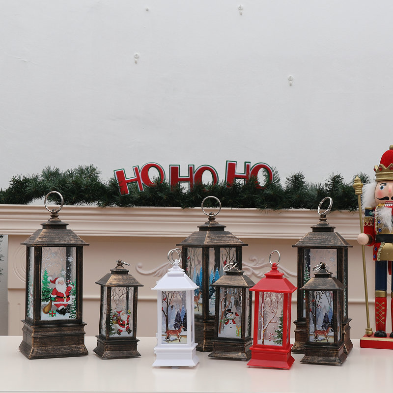 Cross-border wholesale of Christmas flame wind lanterns, Santa Claus decorations, Christmas LED illuminated ornaments, candlestick lights Specification image