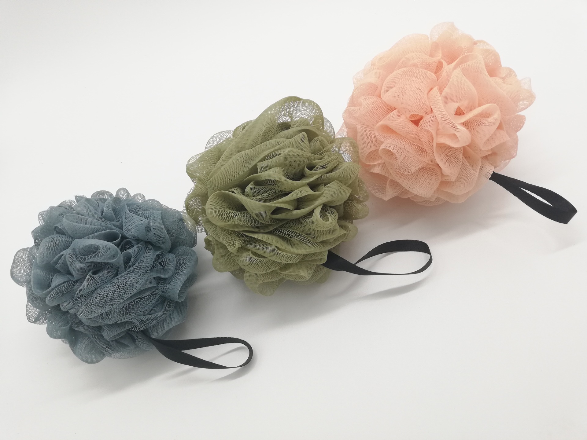Factory direct sales of plain bath flowers, back scrubbing bath balls, bath scrubs, bath sponges, soft foam, bath flowers details Picture