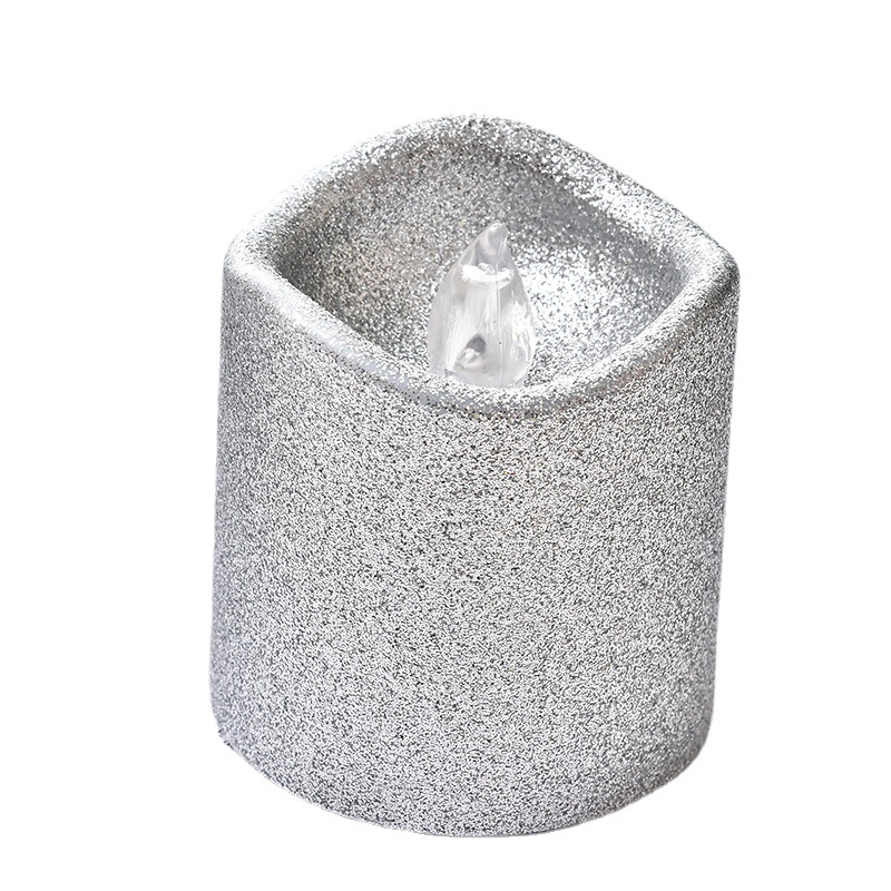 Wavy mouth powder sprinkled electronic candles, tea wax lamps sprinkled with gold powder, yellow light flashing, festival decoration, wedding candles and lamps Item Picture