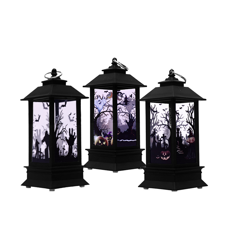 Cross-border new wholesale Halloween wind lanterns, LED electronic candle lights, pumpkin lanterns, plastic decorations, Ghost Festival gifts Item Picture