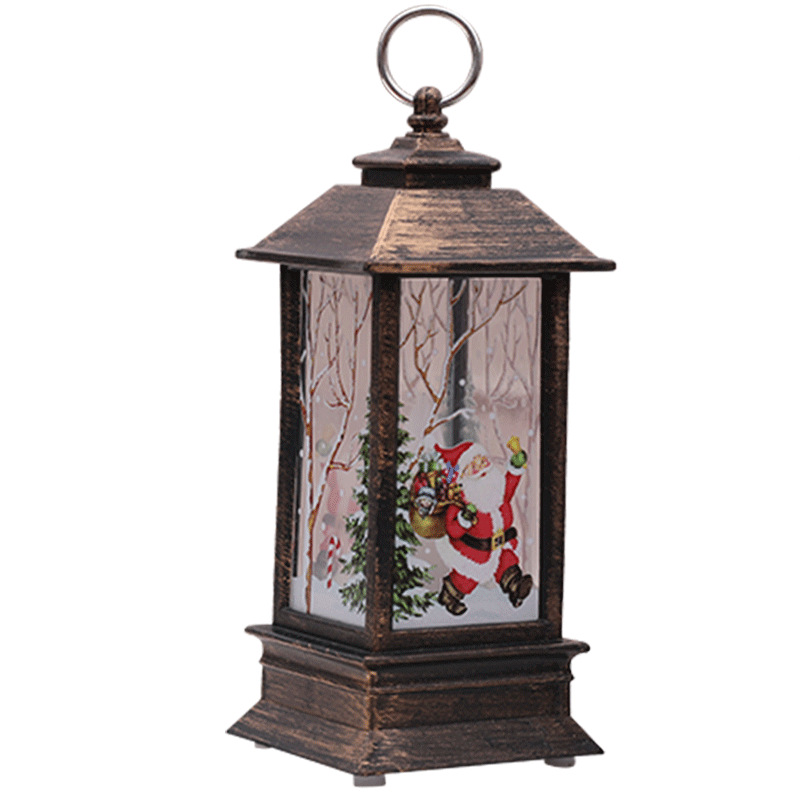 Cross-border wholesale of Christmas flame wind lanterns, Santa Claus decorations, Christmas LED illuminated ornaments, candlestick lights Item Picture