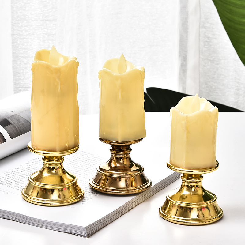 Wholesale of golden ins retro candlesticks, tearful swinging candles, romantic birthday party desktop scene decoration supplies