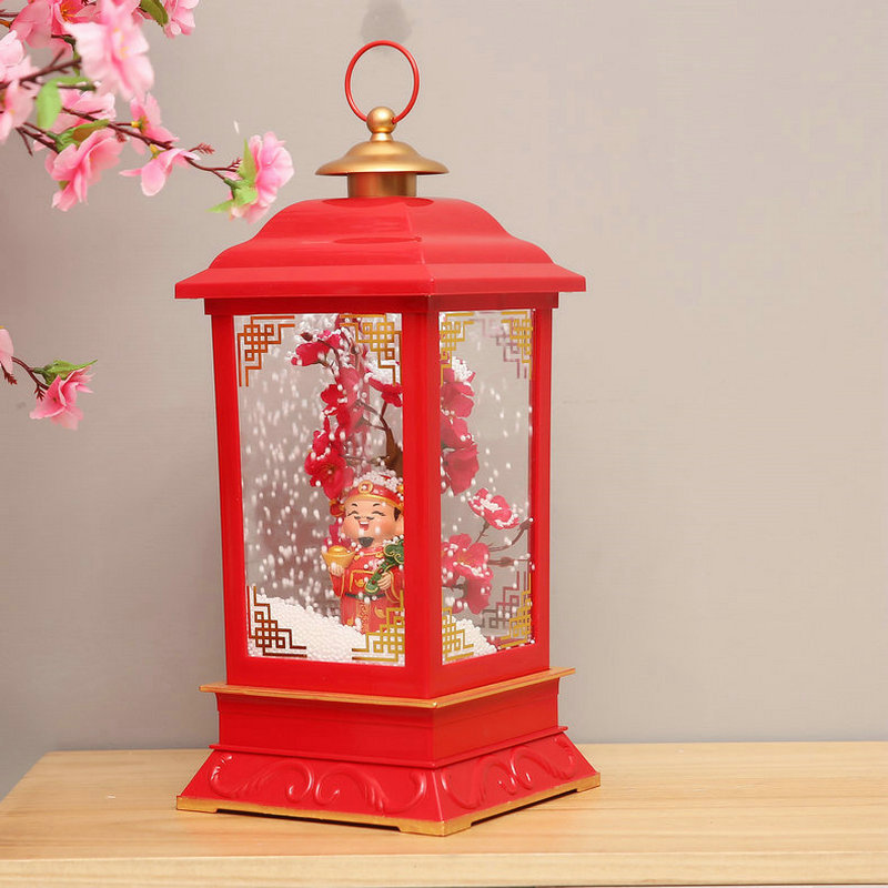 New Year 2020: God of Wealth Snowfall, Music, Wind Lanterns, Home window display decorations, New Year gifts details Picture