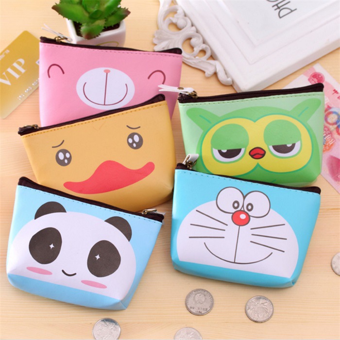 Creative cartoon cute pu zipper zero wallet pupils prize coins key portable storage bag wholesale thumbnail