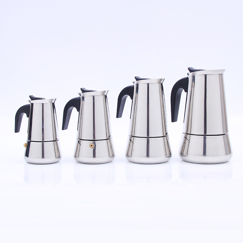 Factory direct supply of hand-held stainless steel coffee POTS, stainless steel thermos flasks, household hand-brewed coffee POTS, Mocha POTS wholesale Specification image