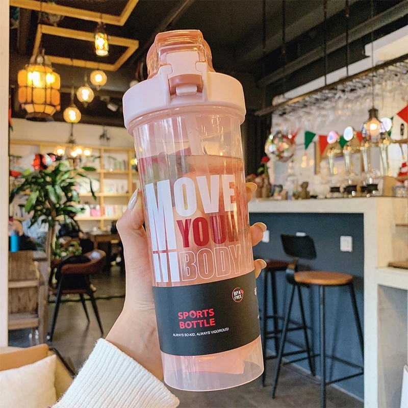New fashionable Korean-style ins pop-up plastic cup, outdoor portable large-capacity cup, sports and fitness shaker cup Item Picture