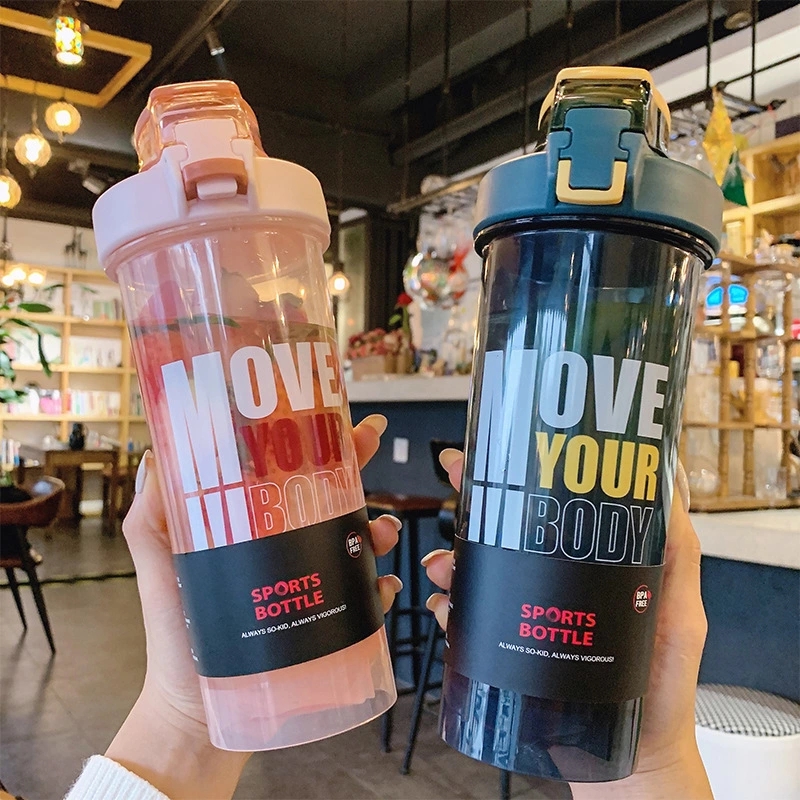 New fashionable Korean-style ins pop-up plastic cup, outdoor portable large-capacity cup, sports and fitness shaker cup details Picture