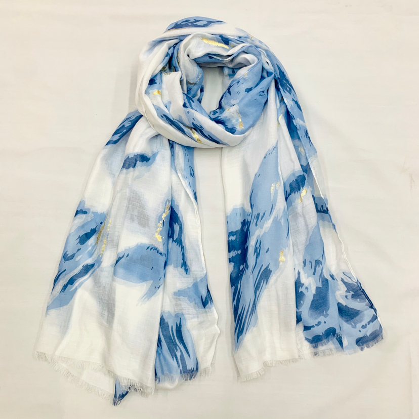Yiwu Buyer [retail] 90*180 Encryption Balinese yarn encryption printing gold scarf foreign trade end order
