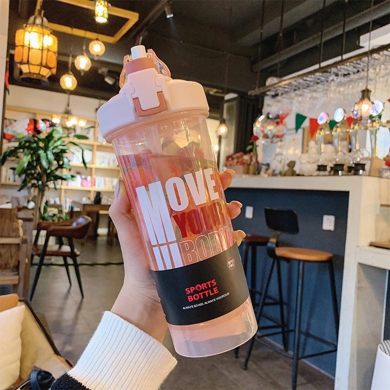 New fashionable Korean-style ins pop-up plastic cup, outdoor portable large-capacity cup, sports and fitness shaker cup Specification drawing