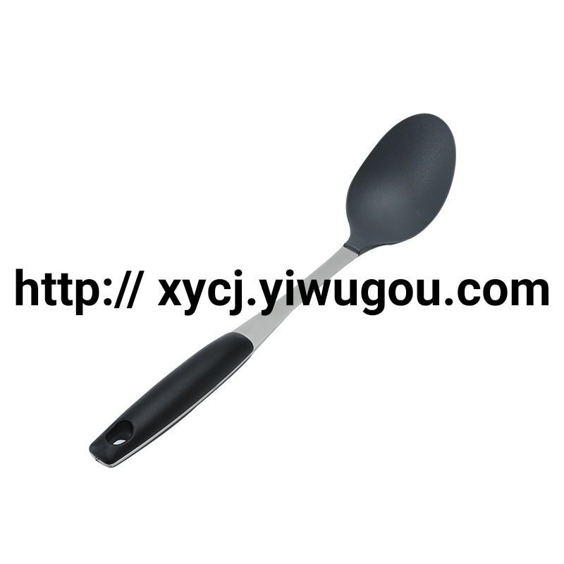 A 6-piece set of kitchen colored nylon kitchenware that is not prone to sticking to the pot, featuring cooking spatulas and spoons Item Picture