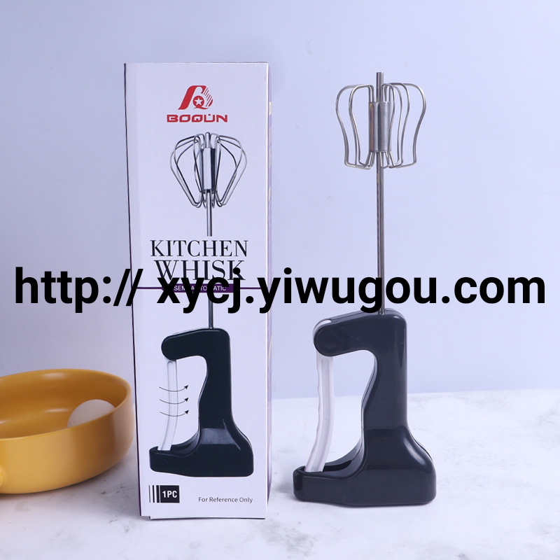 New semi-automatic egg beater, hand-press rotary manual batter mixer Item Picture