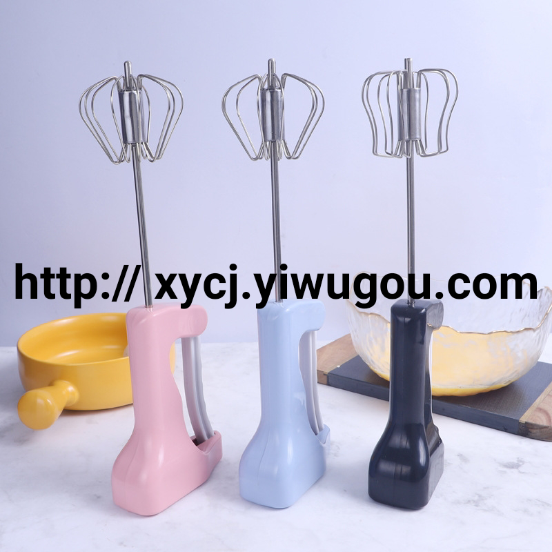 New semi-automatic egg beater, hand-press rotary manual batter mixer details Picture