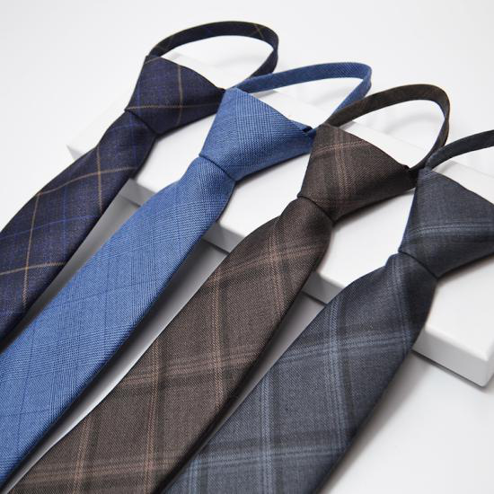 7CM new men's business casual zipper lazy tie, professional shirt tie details Picture