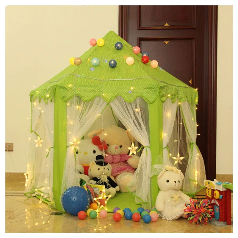 Factory direct sales of children's tents in stock, hexagonal Princess Castle tents, gauze mosquito repellent game houses, children's toys Application Scenario
