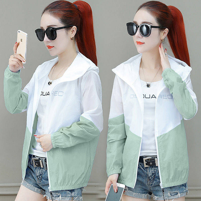 Women's 21 summer new short and versatile sun-protective clothing, Korean-style thin and loose sun-protective shirt, patchwork jacket Application Scenario