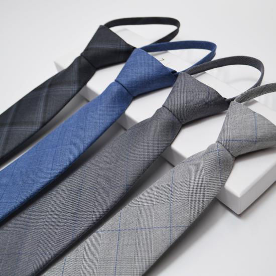 7CM new men's business casual zipper lazy tie, professional shirt tie Specification image