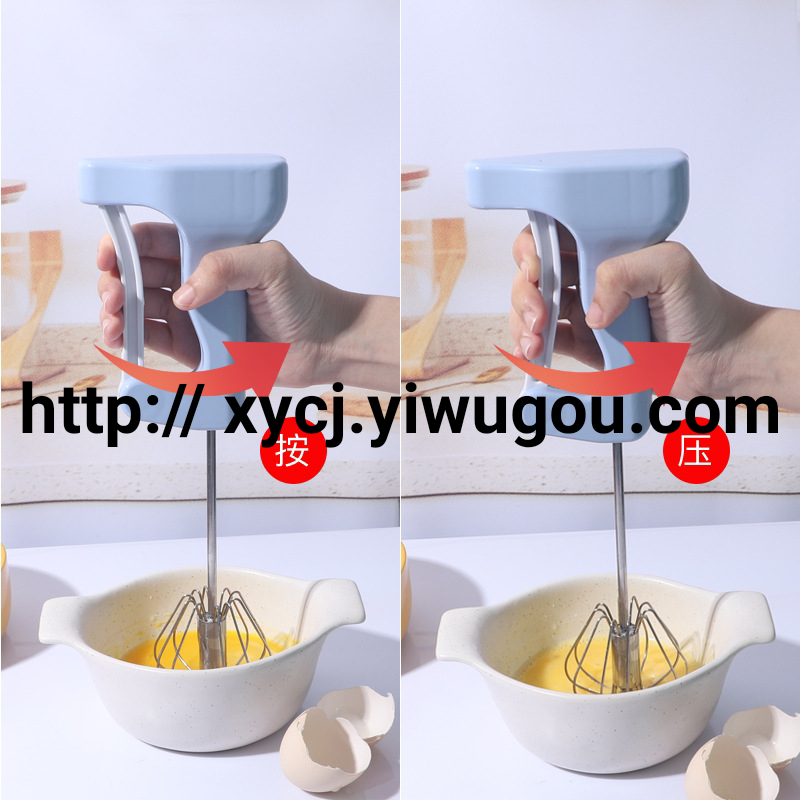 New semi-automatic egg beater, hand-press rotary manual batter mixer Specification image