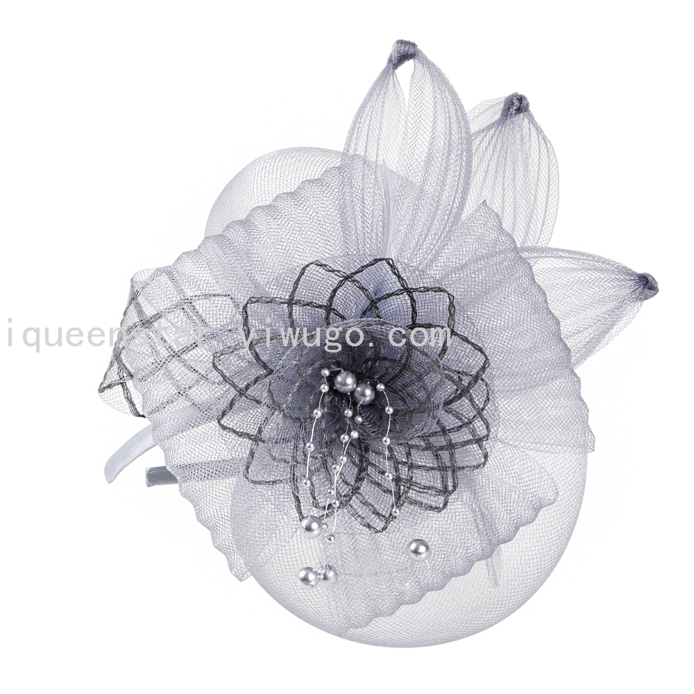 The queen of cosplay in foreign trade, the tulle hair band, hair accessories and headwear, retro and trendy new style hair flower, elegant net hat