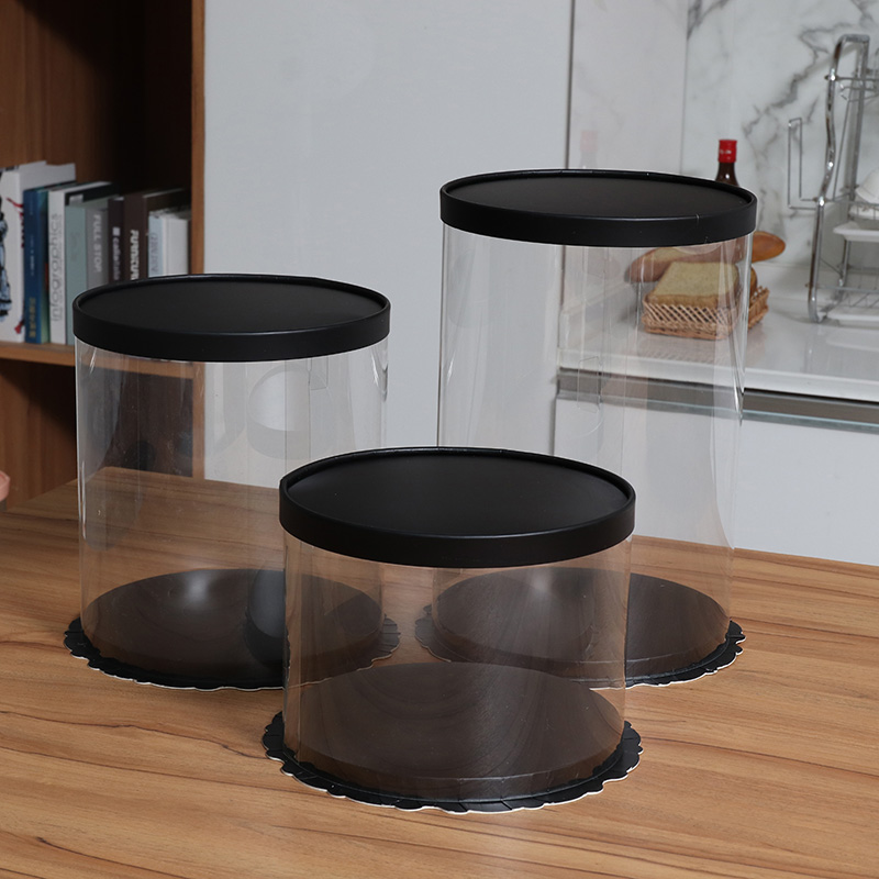 Round hand transparent birthday baking cake box manufacturers custom baking box birthday cake box