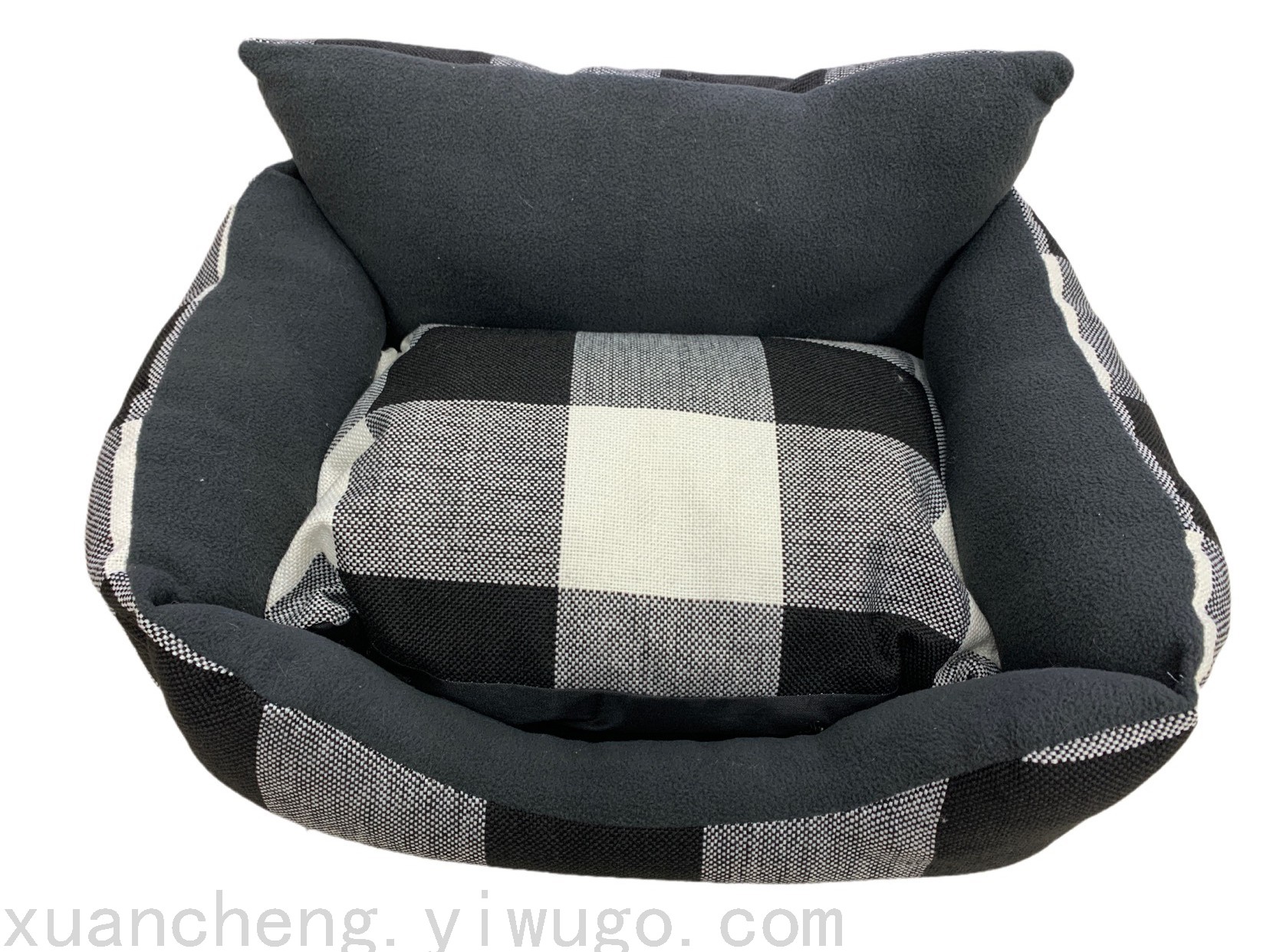 The square high-back three-piece pet dog house OPP bag packaging comes in a variety of colors and styles details Picture