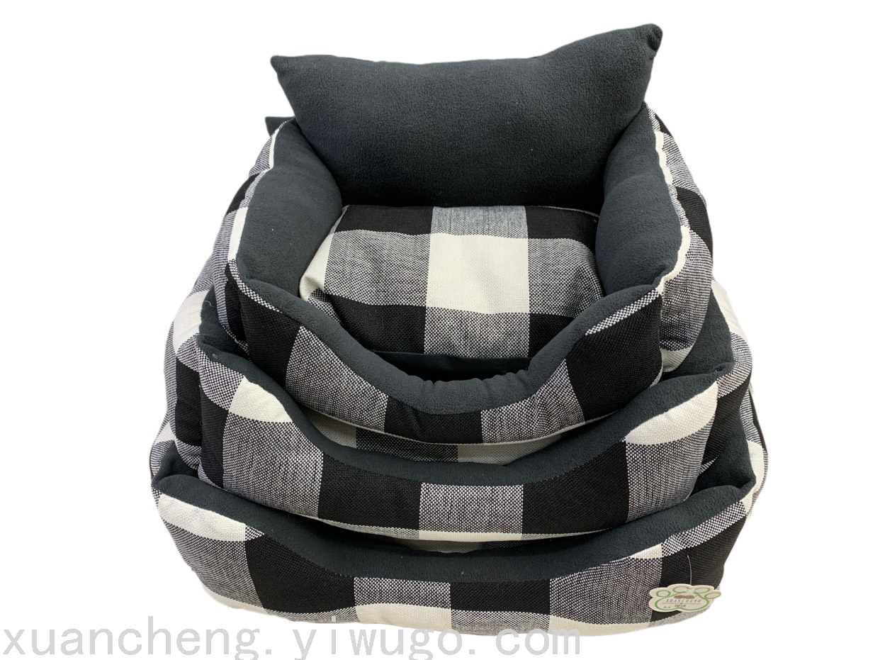 The square high-back three-piece pet dog house OPP bag packaging comes in a variety of colors and styles