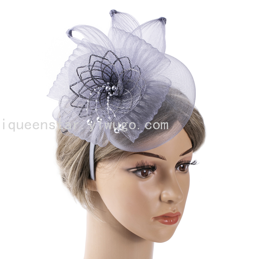 The queen of cosplay in foreign trade, the tulle hair band, hair accessories and headwear, retro and trendy new style hair flower, elegant net hat details Picture