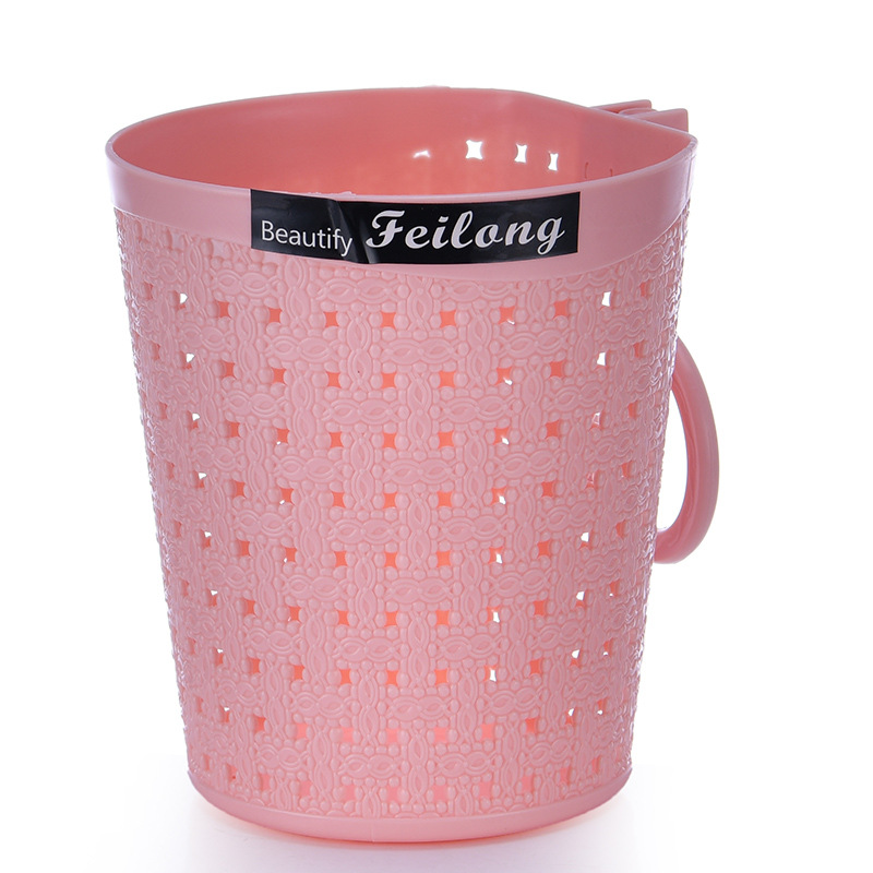 Imitation rattan woven multi-functional draining storage basket, suspended hollow bathroom and toilet storage basket, household double-hook hanging basket Application Scenario