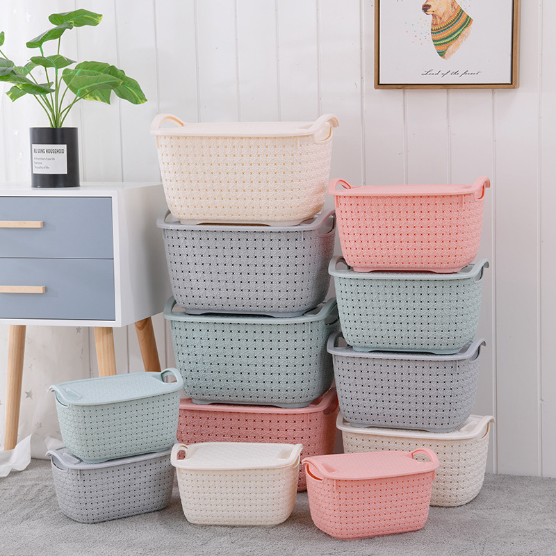 35823 imitación ratán trenza cesta de ropa sucia cesta de almacenamiento de ropa sucia de baño de plástico cesta de lavandería cesta de almacenamiento de juguetes para el dormitorio Application Scenario