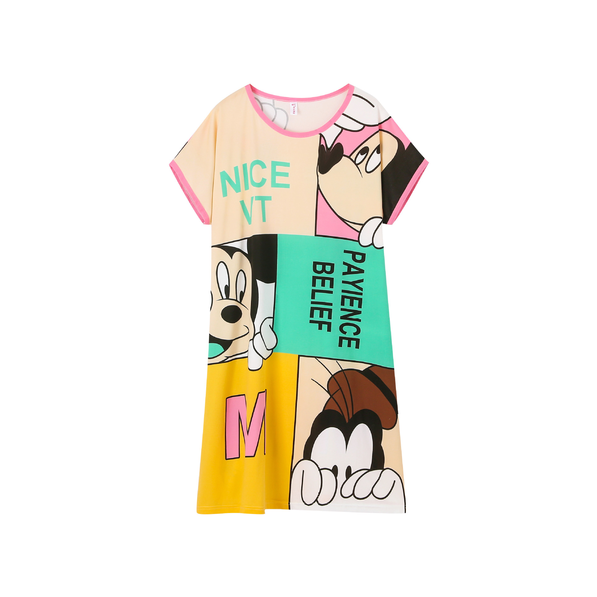 تستطيع ميريل ليلو أن ترتدي تنورة نوم في الأكمام المتحركة القصيرة ذات الحجم الجميل والجميل Item Picture