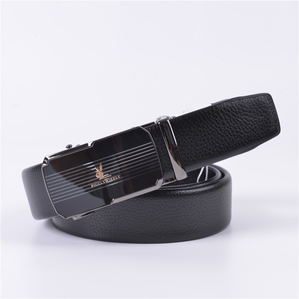 Men's Leather Belt Automatic Buckle Business Casual Belt Young People All The Belt details Picture