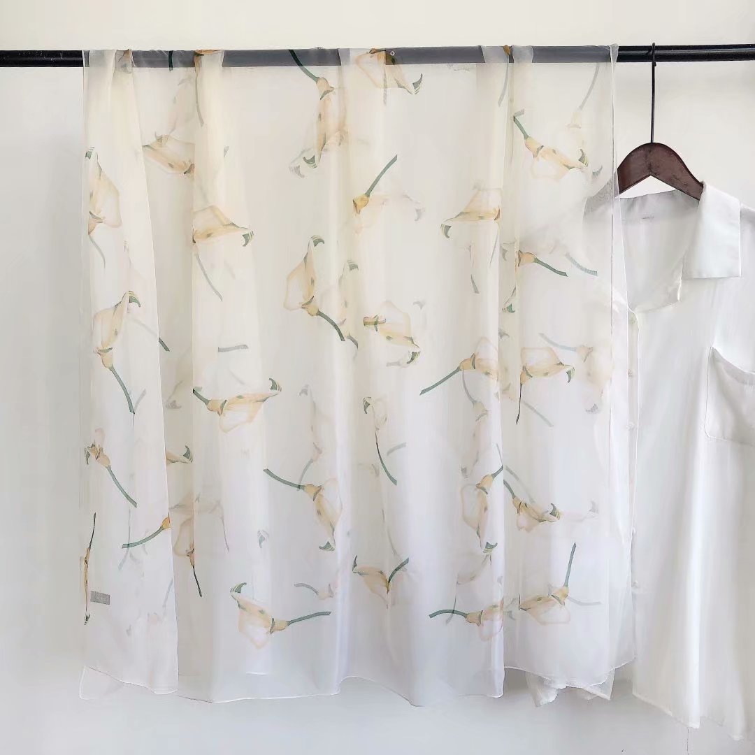 Retail 138*190 soft gauze silk scarves, scarves, magnolia flower prints, sunflowers, beach towels details Picture