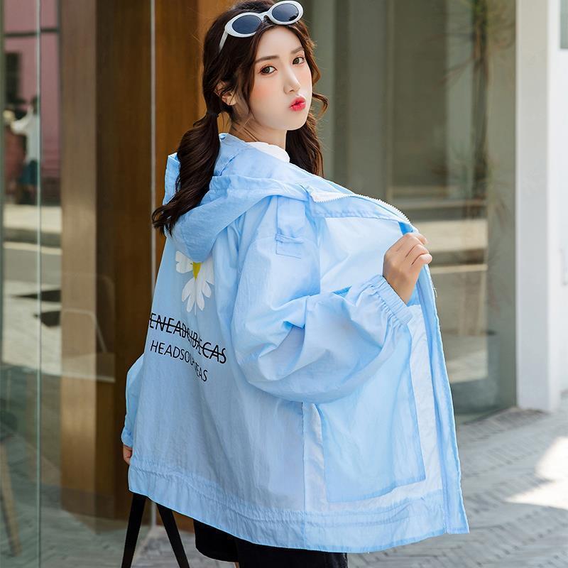 Sun protection clothing 21 New Style popular Little Daisy summer light cardigan for students Loose, comfortable and breathable hooded jacket for women Specification image
