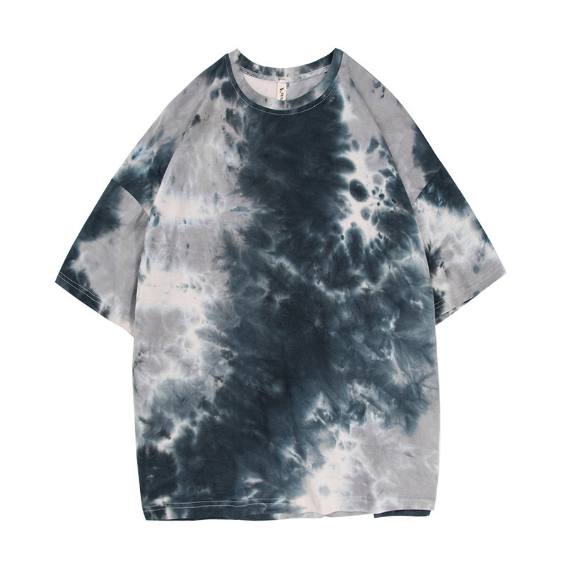 In-stock 2021 summer ins tie-dyed loose and trendy short-sleeved T-shirt for women and couples, a versatile and casual half-sleeved top Application Scenario