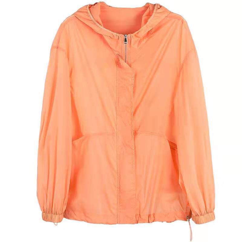 Thin sun-protective shirt 2021 Summer new style hooded mid-length sun-protective clothing for women long-sleeved breathable seaside cardigan light jacket Item Picture