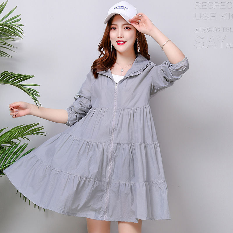 Large-sized sun-protective clothing for women in summer, mid-length, 2020 new casual and lightweight sun-protective wear, Korean-style loose jacket, trendy for women Item Picture