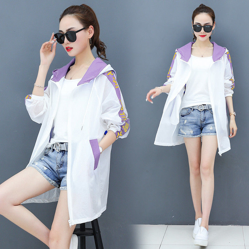 The new summer 2021 sun-protective clothing for women, mid-length windbreaker, Korean-style loose and breathable large-sized sun-protective clothing, and light jacket are trendy Item Picture