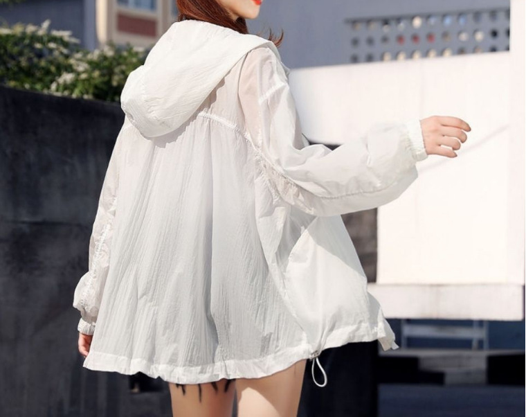 Thin sun-protective shirt 2021 Summer new style hooded mid-length sun-protective clothing for women long-sleeved breathable seaside cardigan light jacket