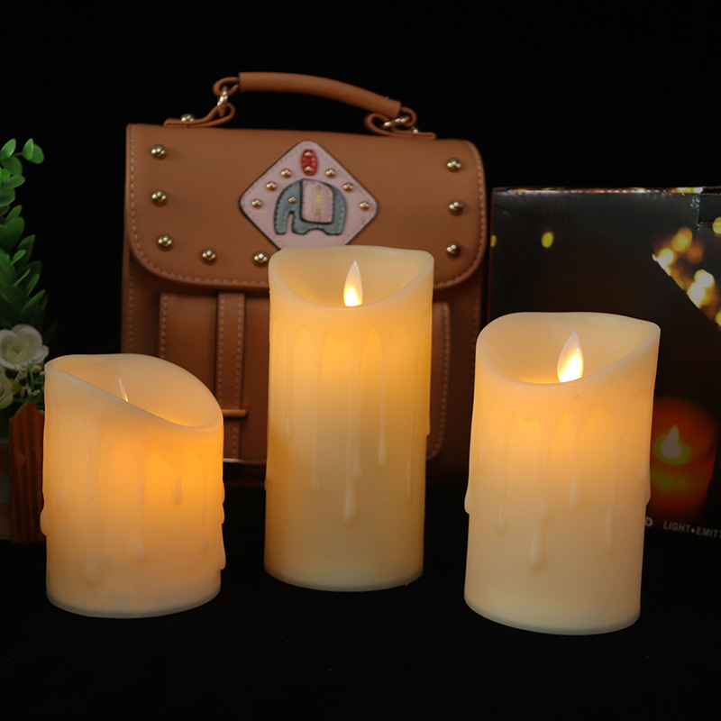 LED simulation swing remote control electronic candle wax flow restaurant guiding lighting candle lamp simulation candle lamp