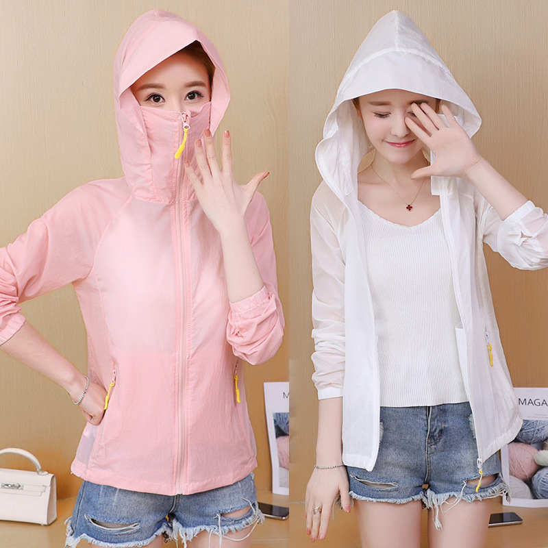 Lightweight, breathable and sun-protective women's short coat 2021 new style Korean long-sleeved loose student outdoor skin coat