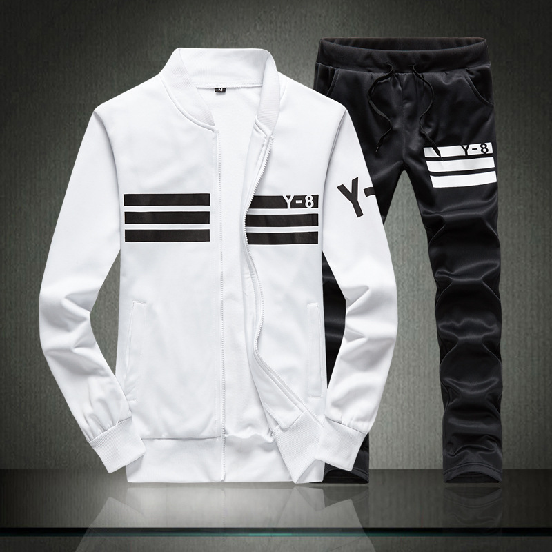 Spring and autumn new men's hoodie sets, men's stand-up collar cardigans, ploversized clothes, casual sport jackets