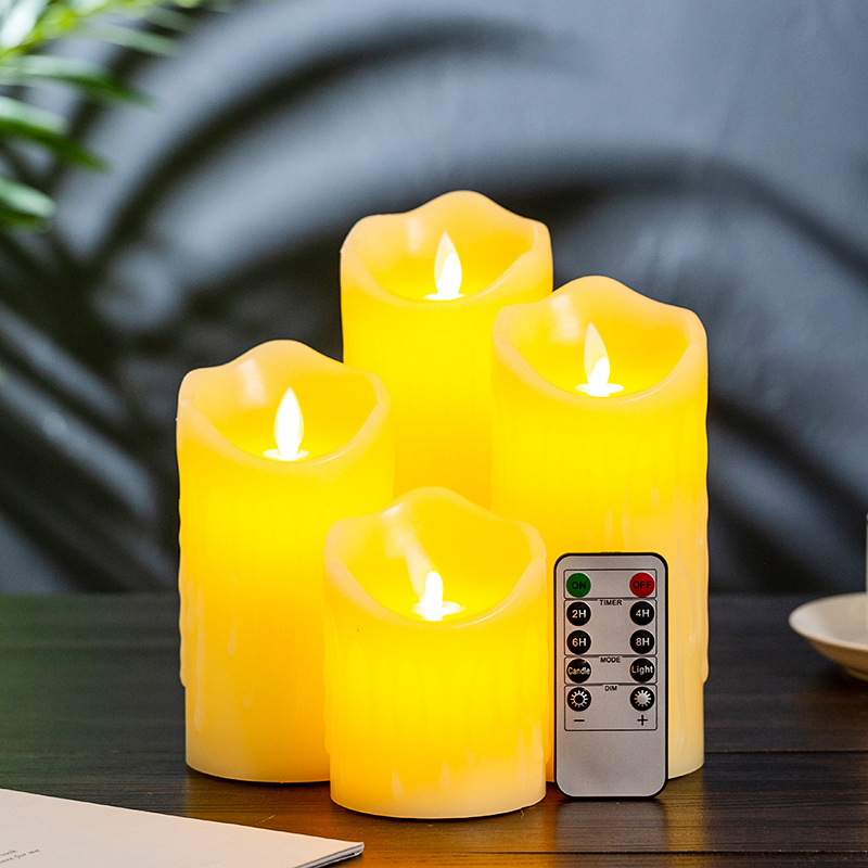 Tearful swinging electronic candle, remote control candle, simulated paraffin wax, wedding bar, leisure occasion candle lamp