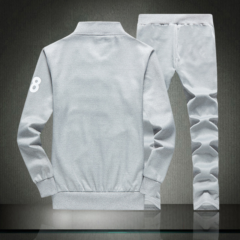 Spring and autumn new men's hoodie sets, men's stand-up collar cardigans, ploversized clothes, casual sport jackets Item Picture