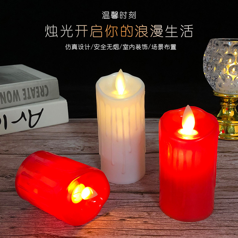 Cross-border supply LED electronic simulation tearful candles, bar decoration, wedding and birthday atmosphere set ornaments in stock Specification image