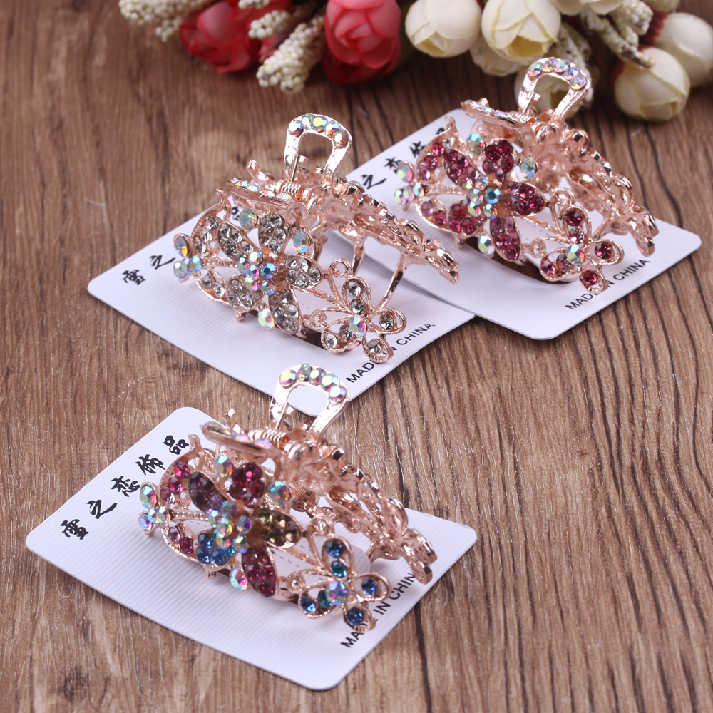 Wholesale of 10-yuan store accessories: Large peacock hair clippers, high-end alloy hair clippers, water diamond hair clippers and headwear