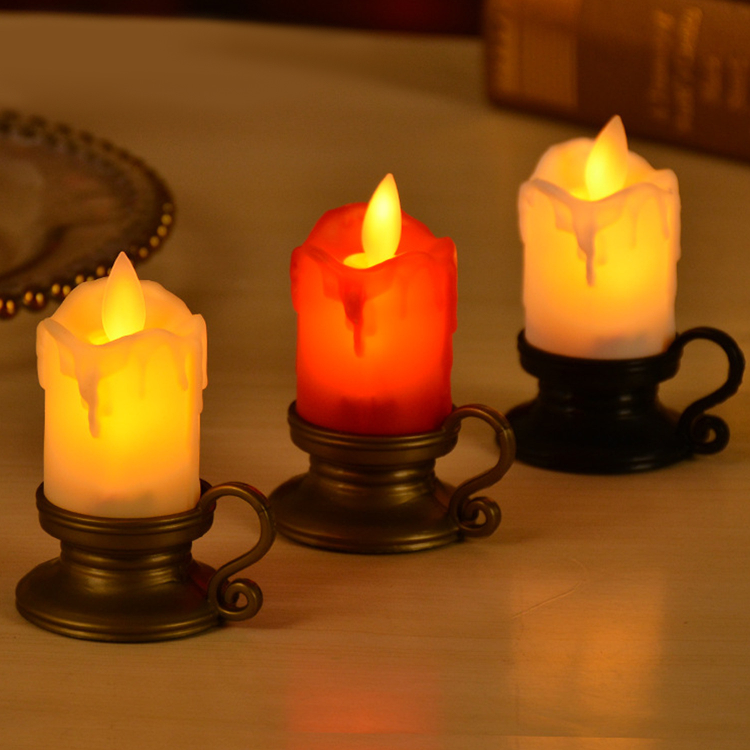 Factory direct sales of LED electronic candle lights for wedding decoration, birthday confession, Christmas wine glasses, and simulated swinging candle lights Specification image